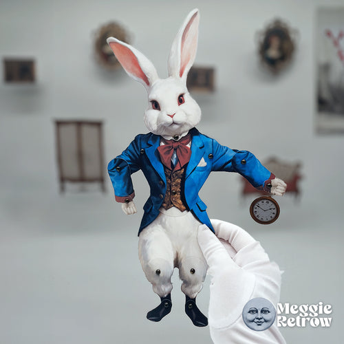 White Rabbli Movable Paper Doll