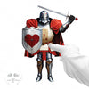Bewegliche Papierpuppe „Roter Ritter“