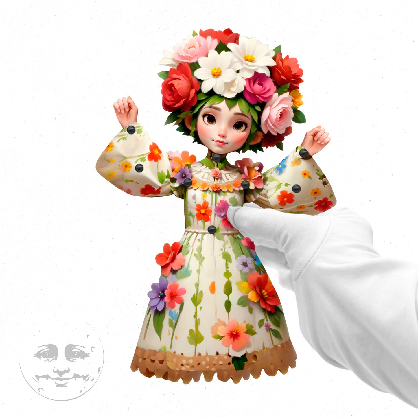 Sophia Flower Crown Movable Paper Doll