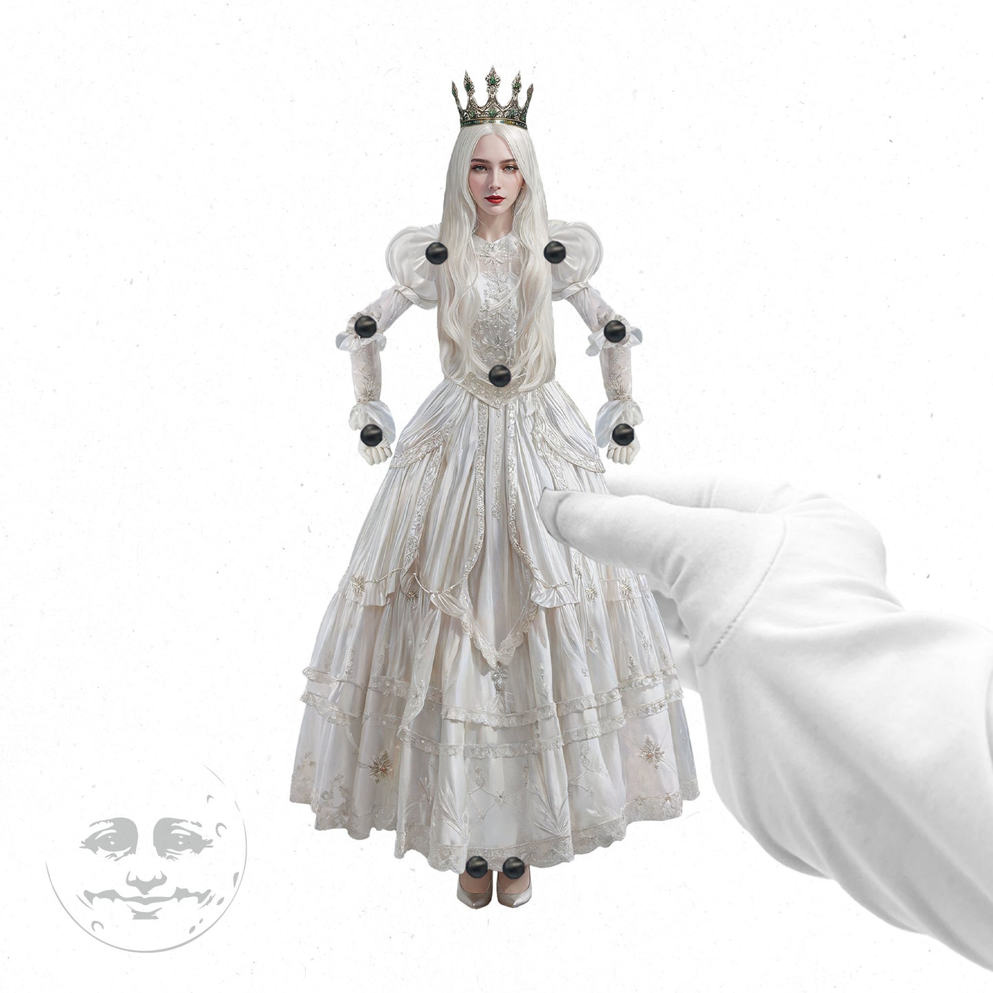 White Queen Movable Paper Doll