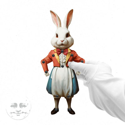 White Rabbin Movable Paper Doll