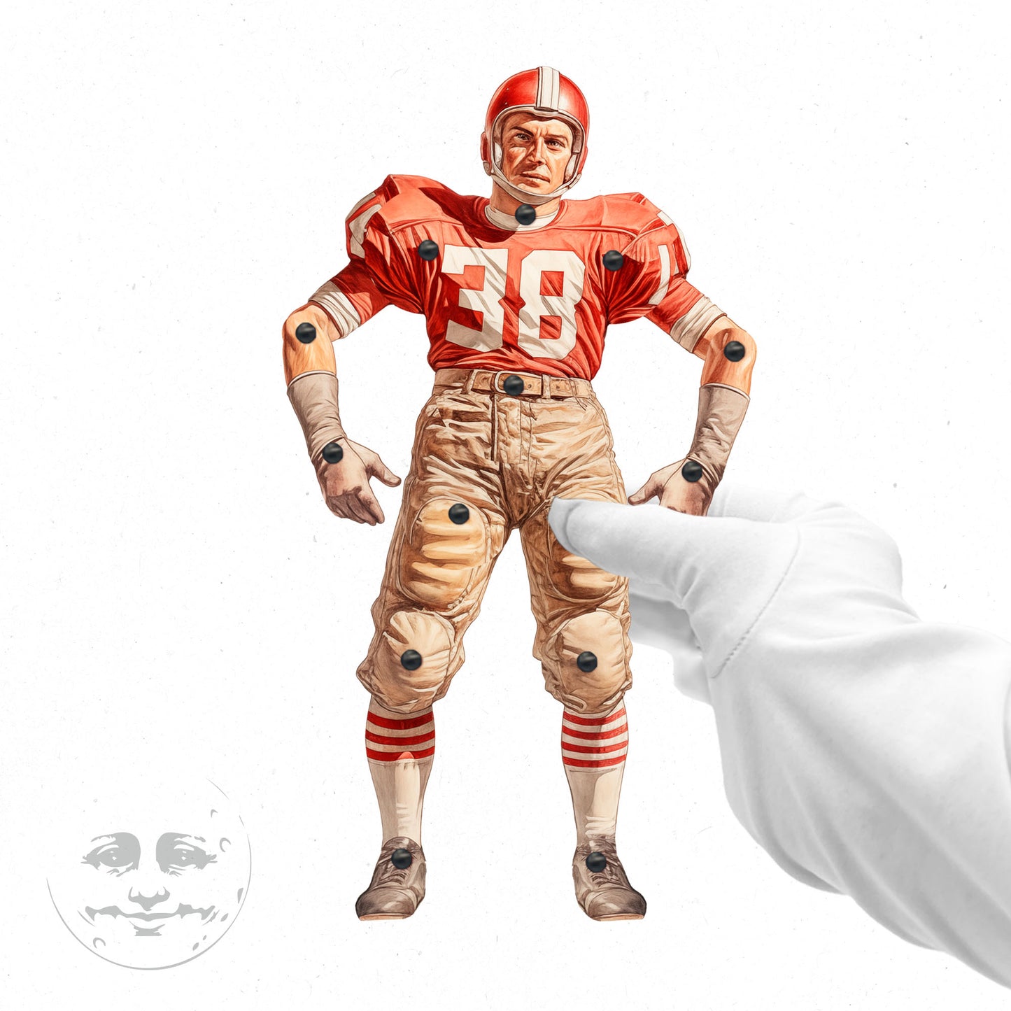 Quarterback Movable Paper Doll