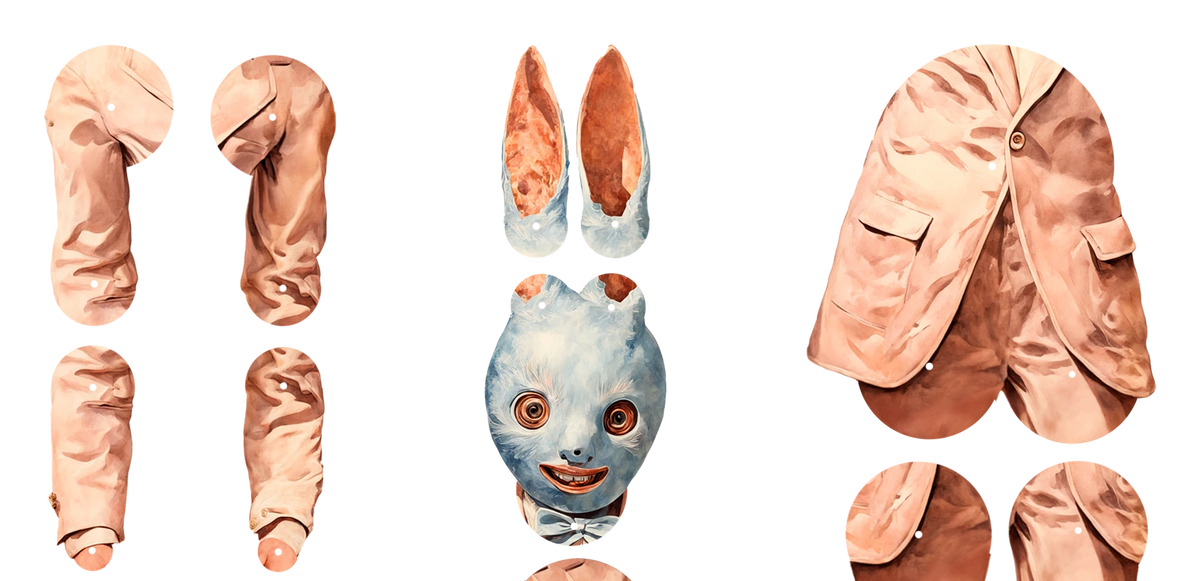 Zak-Zak, The Enigmatic Rabbit Movable Paper Doll