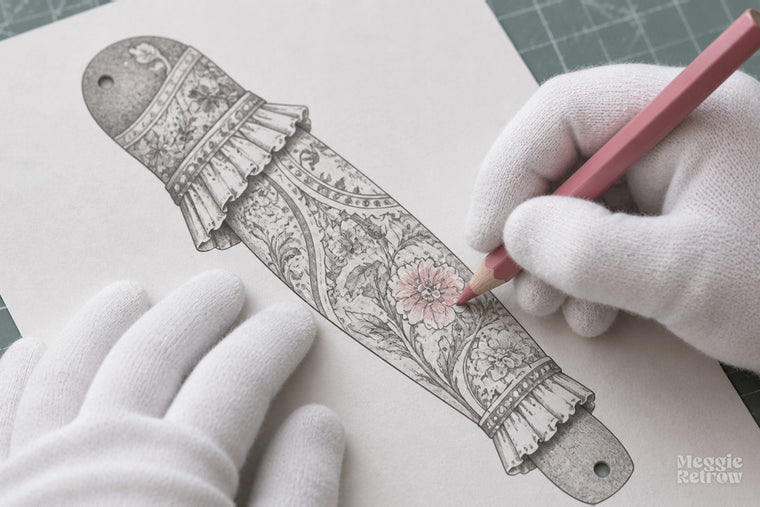 Child coloring a gray print