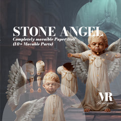 DIY Movable Stone Angel Paper Doll Kit, Serene Angelic Figure, Articulated Craft, Movable Play, Action Figure