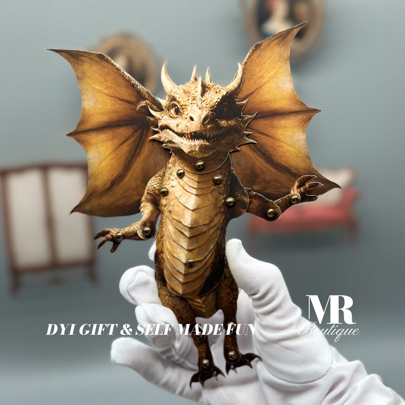 Saphira Dragon - Articulated Paper Doll, Fantasy Creature, DIY Craft Project, Movable Toy, Interactive Paper Model, Articulated Figure