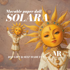 SOLARA Movable Paper Doll Kit, DIY Craft, Articulated Sun Doll, Creative Play, Solar Themed, Fun Creative Project, Festive Figure