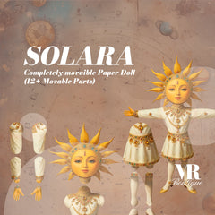 SOLARA Movable Paper Doll Kit, DIY Craft, Articulated Sun Doll, Creative Play, Solar Themed, Fun Creative Project, Festive Figure