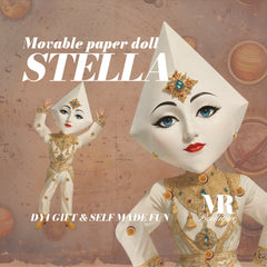 STELLA Starry Movable Paper Doll, DIY Kit, Articulated Craft, Space Themed, Fun Creative Project, Festive Figure