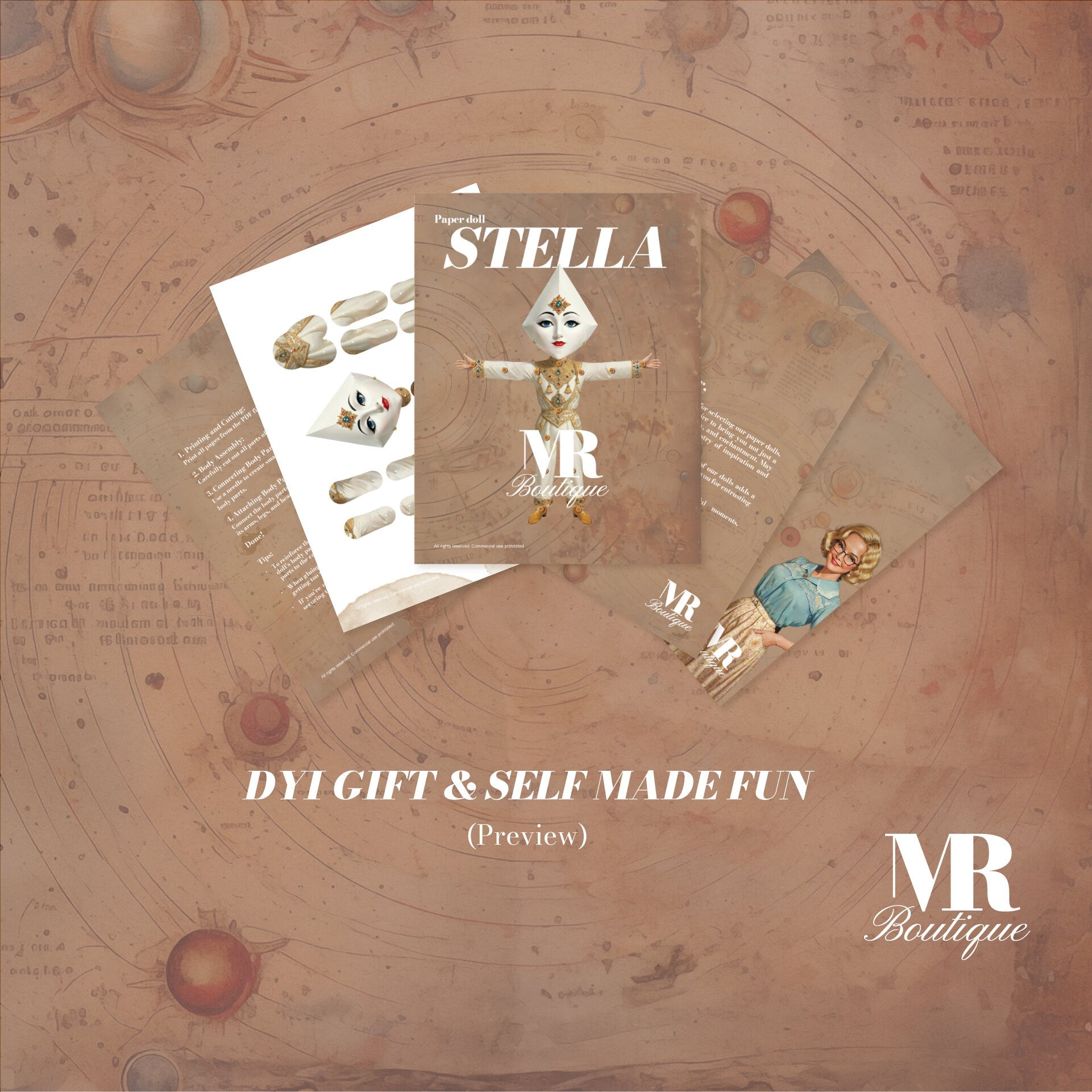 STELLA Starry Movable Paper Doll, DIY Kit, Articulated Craft, Space Themed, Fun Creative Project, Festive Figure