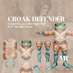 Croak Defender Movable Paper Doll DIY Gift, Handmade Frog Toy, Fun Creative Craft Kit for All Ages, Unique Collectible Art Toy