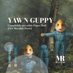 Yawn Guppy Movable Paper Doll, DIY Fantasy Craft Kit, Fun Creative Craft Kit for All Ages, Unique Collectible Art Toy