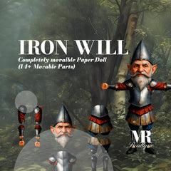 Iron Will Movable Paper Doll, DIY Fantasy Craft Kit, Fun Creative Craft Figure for All Ages, Unique Collectible Art Toy