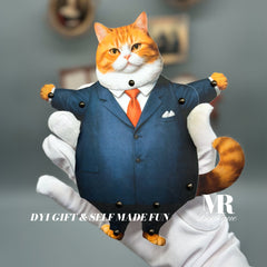 Movable Chief Cat Paper Doll, DIY Gift, Fun Creative Craft Figure for All Ages, Unique Collectible Art Toy