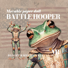 Battle Hooper Movable Paper Doll, DIY Frog Warrior Craft Kit Party Fun Articulated Paper Doll Movable Vintage Doll Carnival Craft Kit