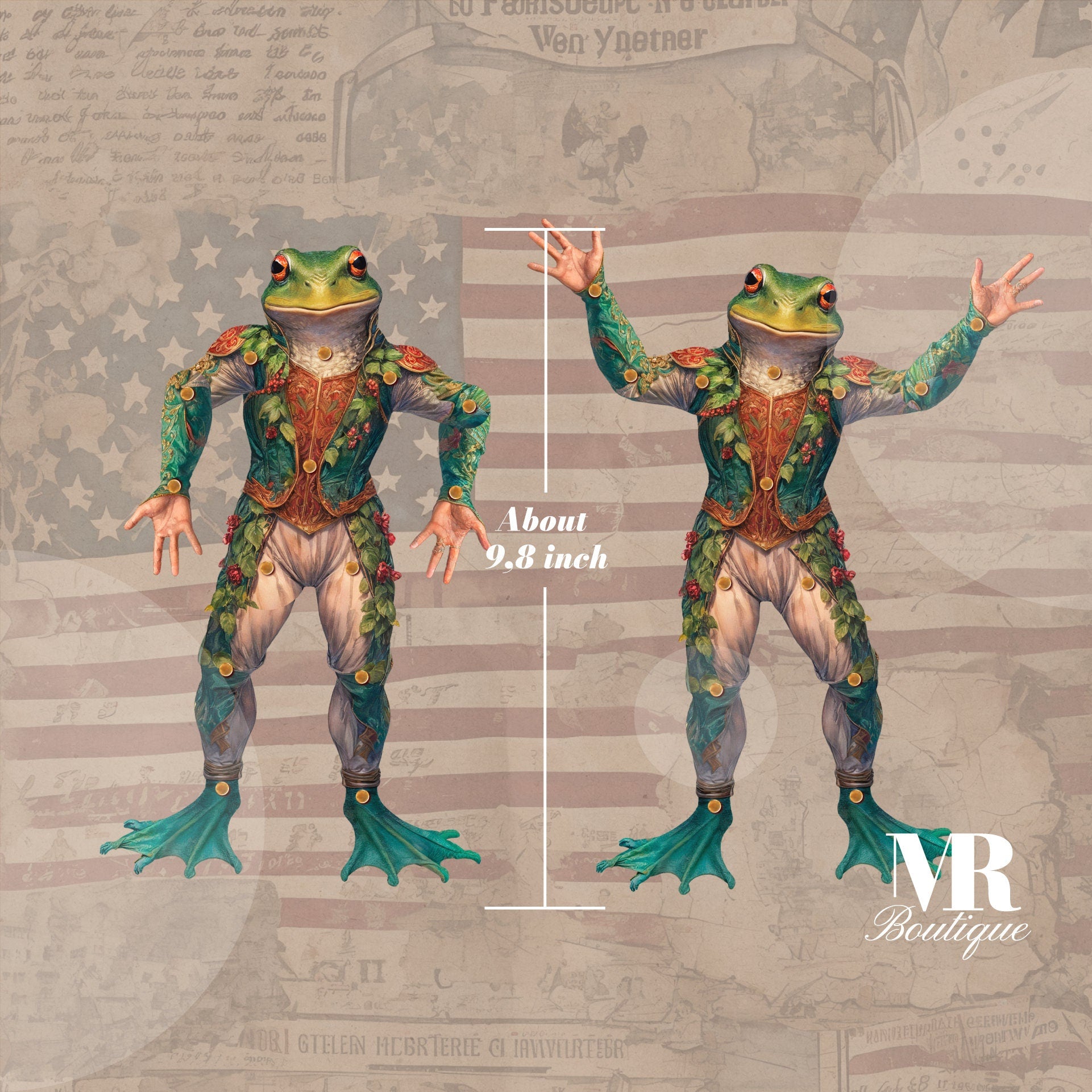 Trooper Toad Movable Paper Doll, DIY Amphibian Soldier Craft Kit Party Fun Articulated Paper Doll Movable Vintage Doll Carnival Craft Kit