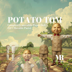 Potato Tom Movable Paper Doll - DIY Craft Kit, Fun Home Decor, Unique Handmade Gift, Collectible Potato Character, Articulated Figure