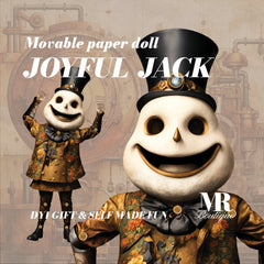 Joyful Jack Steampunk Movable Paper Doll - Handmade DIY Art Toy, Perfect Unique Gift for Collectors and Vintage Enthusiasts