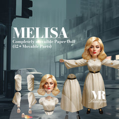 Melisa Movable Paper Doll DIY Kit - Clockwork Chronicles Collection, Perfect Unique Gift for Collectors and Vintage Enthusiasts