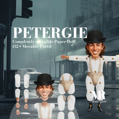 Clockwork Chronicles Movable Paper Dolls Bundle - Axel, Dom, Pere, Petergie DIY Kits, Perfect Gift for Collectors and Vintage Enthusiasts