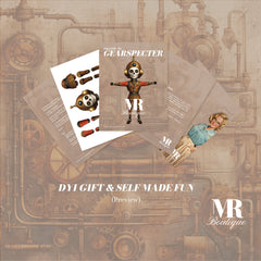 Mr. Gearspecter Steampunk Movable Paper Doll - Handmade DIY Art Toy, Perfect Unique Gift for Collectors and Vintage Enthusiasts