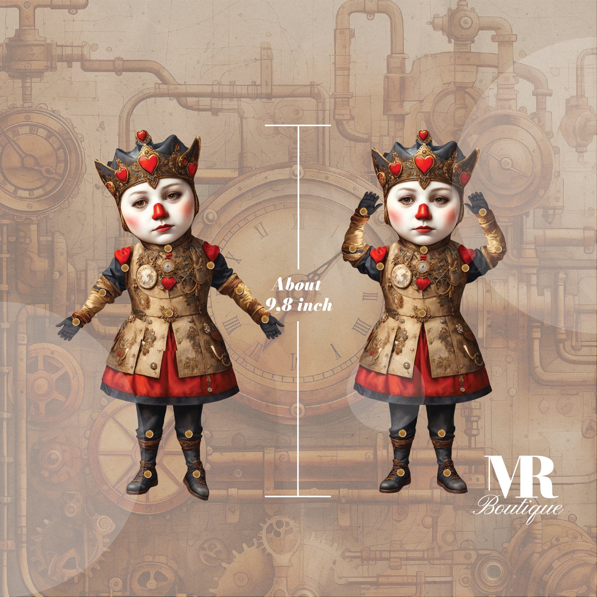 Mr. Heartbound Steampunk Movable Paper Doll - Handmade DIY Art Toy, Perfect Unique Gift for Collectors and Vintage Enthusiasts