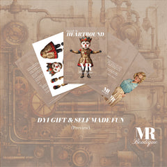 Mr. Heartbound Steampunk Movable Paper Doll - Handmade DIY Art Toy, Perfect Unique Gift for Collectors and Vintage Enthusiasts