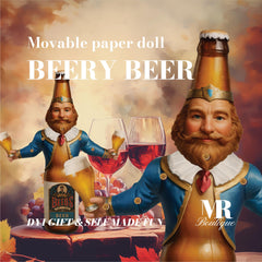 Beery Beer Movable Paper Doll DIY Kit - SOULFUL DRINKS Collection, Perfect Unique Gift for Collectors and Beverage Enthusiasts