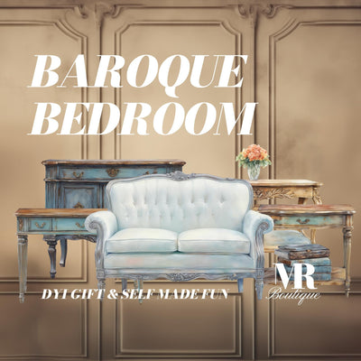 Baroque Bedroom Furniture DIY Kit - Vintage 6-Piece Set, Perfect for Dollhouse Collectors and Miniature Enthusiasts