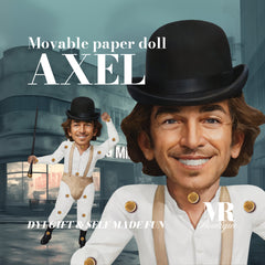 Axel Movable Paper Doll DIY Kit - Clockwork Chronicles Collection, Perfect Unique Gift for Collectors and Vintage Enthusiasts