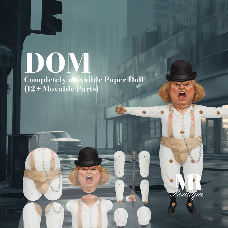 Dom Movable Paper Doll DIY Kit - Clockwork Chronicles Collection, Perfect Unique Gift for Collectors and Vintage Enthusiasts