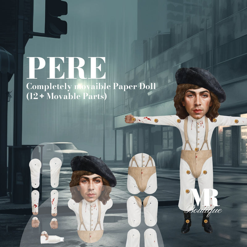 Pere Movable Paper Doll DIY Kit - Clockwork Chronicles Collection, Perfect Unique Gift for Collectors and Vintage Enthusiasts