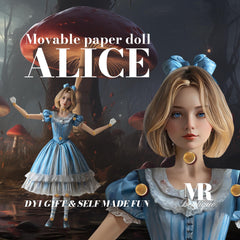 Alice Movable Paper Doll PDF - Alice in Whimsyland Collection, Perfect Unique Gift for Collectors and Fantasy Enthusiasts