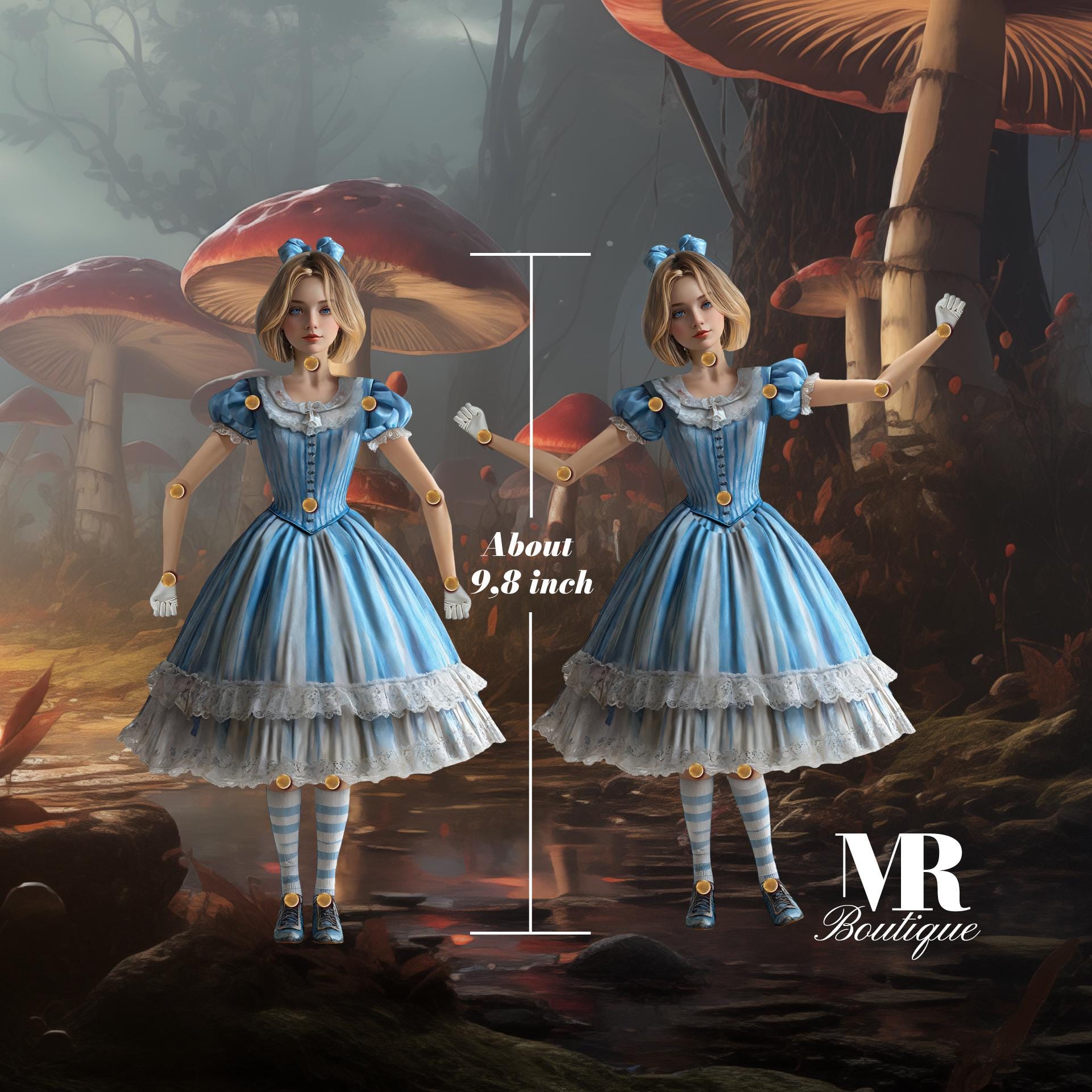 Alice Movable Paper Doll PDF - Alice in Whimsyland Collection, Perfect Unique Gift for Collectors and Fantasy Enthusiasts