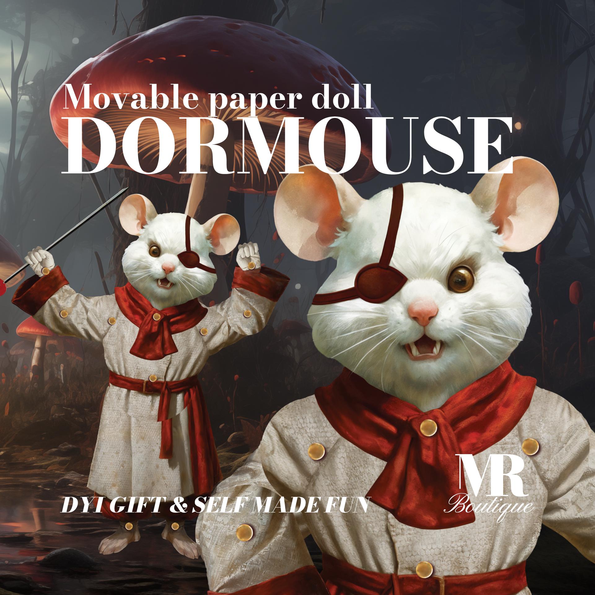 Dormouse Movable Paper Doll DIY Kit - ALICE in WHIMSYLAND Collection, Perfect Unique Gift for Fantasy Lovers and Collectors