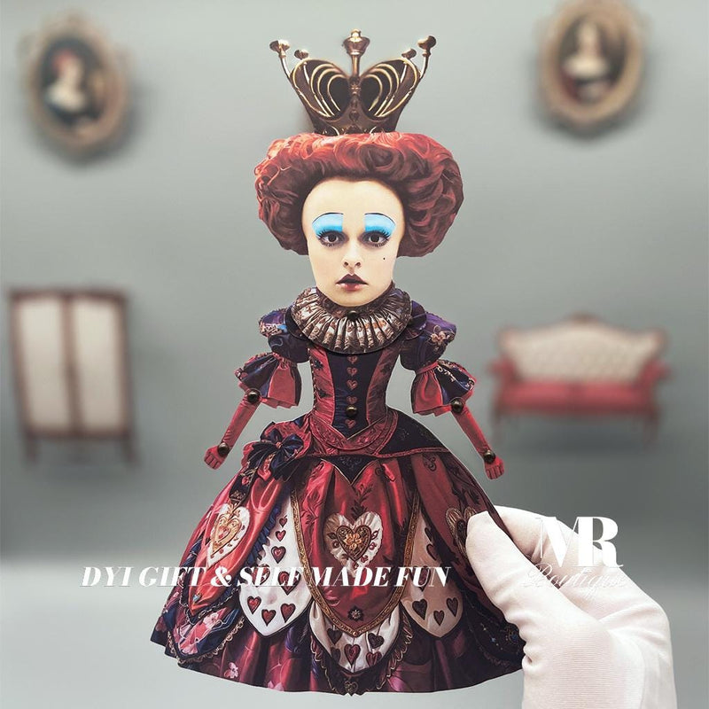 Red Queen Movable Paper Doll DIY Kit - ALICE in WHIMSYLAND Collection, Perfect Unique Gift for Fantasy Lovers and Collectors