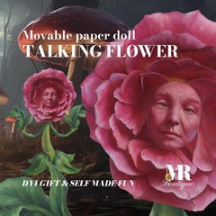 Talking Flower Movable Paper Doll DIY Kit - ALICE in WHIMSYLAND Collection, Perfect Unique Gift for Fantasy Lovers and Collectors