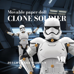 Clone Soldier Movable Paper Doll – DIY Sci-Fi Soldier Craft for Creative Fun and Display – Unique Paper Art Gift