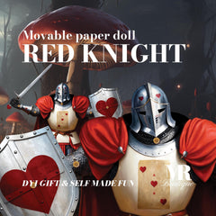 Red Knight Movable Paper Doll DIY Kit - ALICE in WHIMSYLAND Collection, Perfect Unique Gift for Fantasy Lovers and Collectors