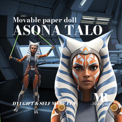 Asona Talo Movable Paper Doll – DIY Sci-Fi Warrior Craft for Creative Fun and Display – Unique Paper Art Gift