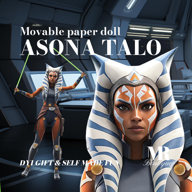 Asona Talo Movable Paper Doll – DIY Sci-Fi Warrior Craft for Creative Fun and Display – Unique Paper Art Gift