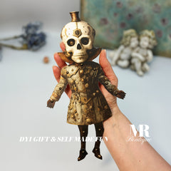 BONESY Steampunk Skeleton Paper Doll • DIY Craft Kit, Articulated Dancing Skeleton • Movable Articulated Doll for Crafting