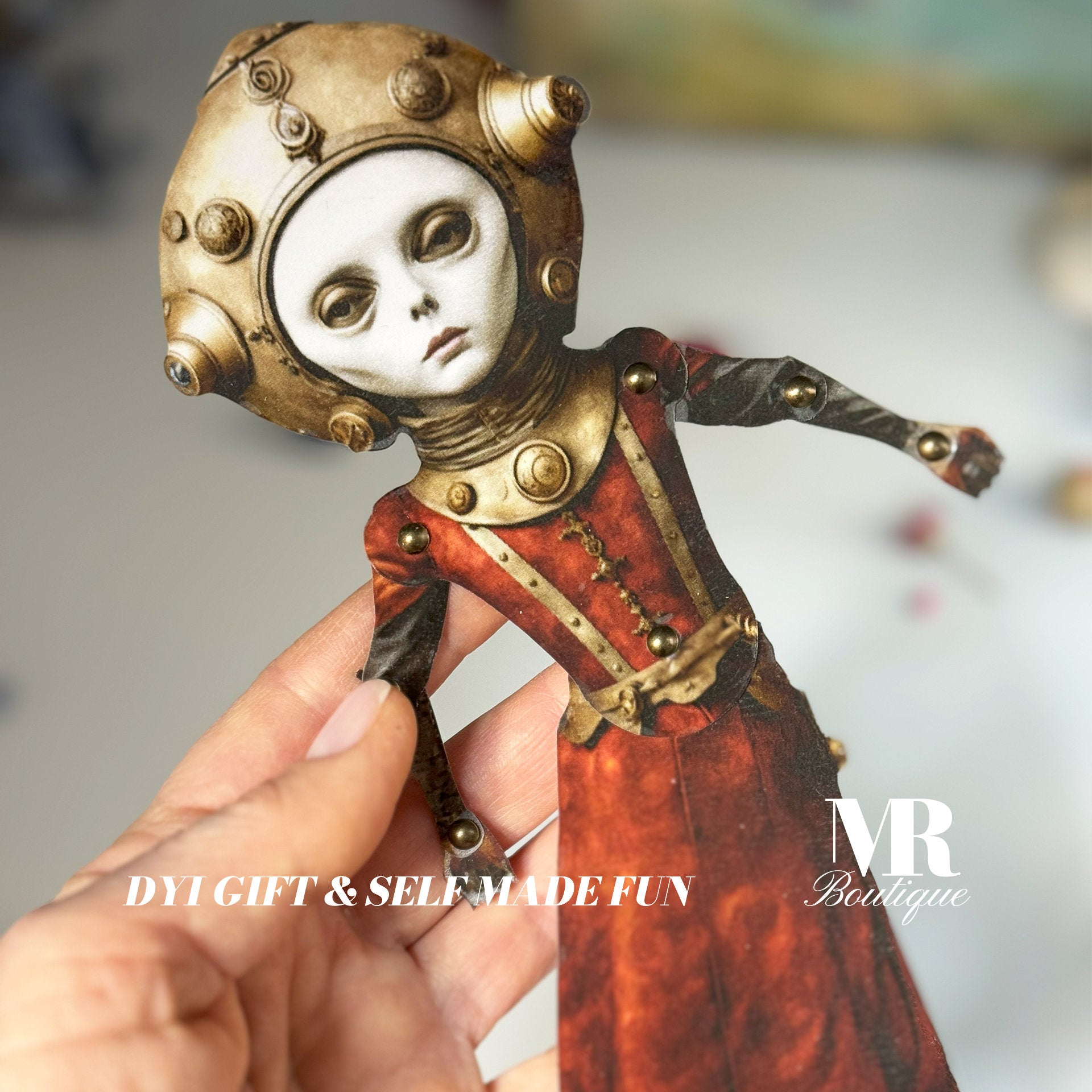 Mr. Martian: The Red Planet Explorer – An Articulated Steampunk Paper Doll Kit for Sci-Fi Enthusiasts Movable Vintage Doll Retro Style