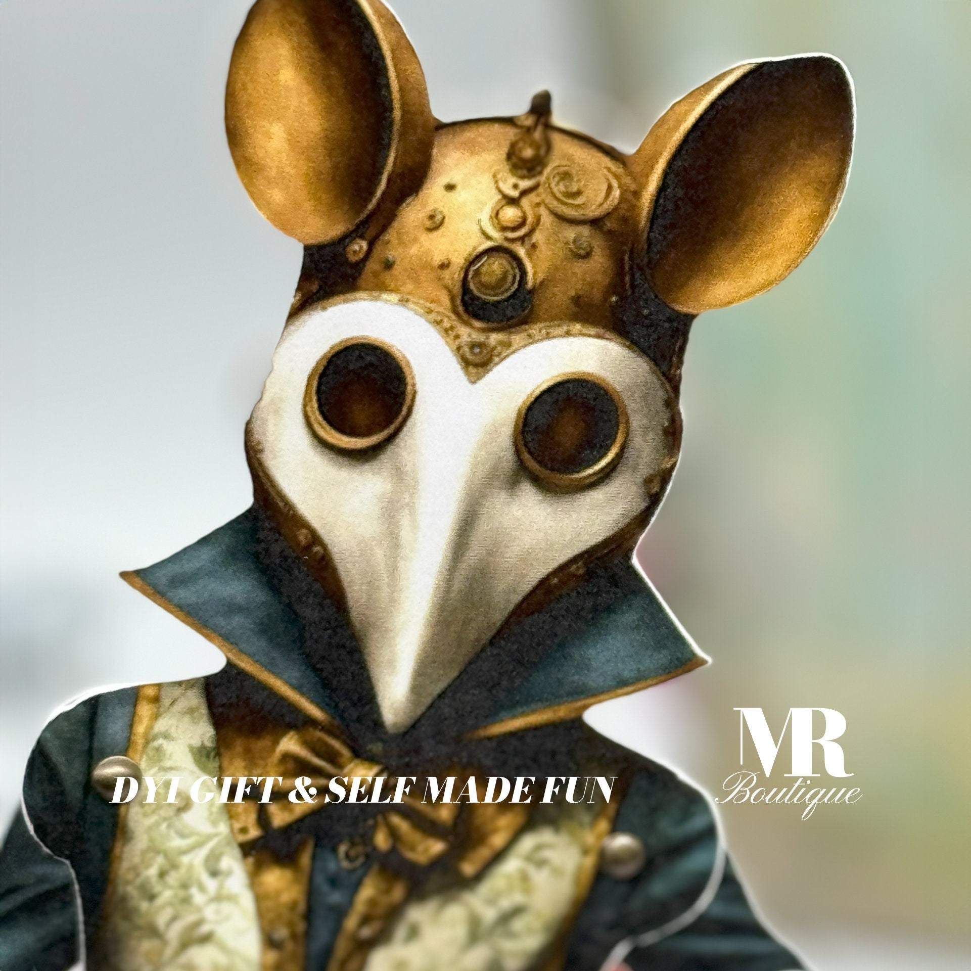 Steampunk Rat Paper Doll, DIY Movable Mr. Ratsy, Crafty Mechanical Rodent, Printable Toy Movable Parts for Crafting and Collectible Fun