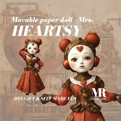 Mrs. Heartsy • The Enchanting Steampunk Paper Doll Printable Kit with Movable Parts for Creative Crafting Movable Vintage Paper Doll