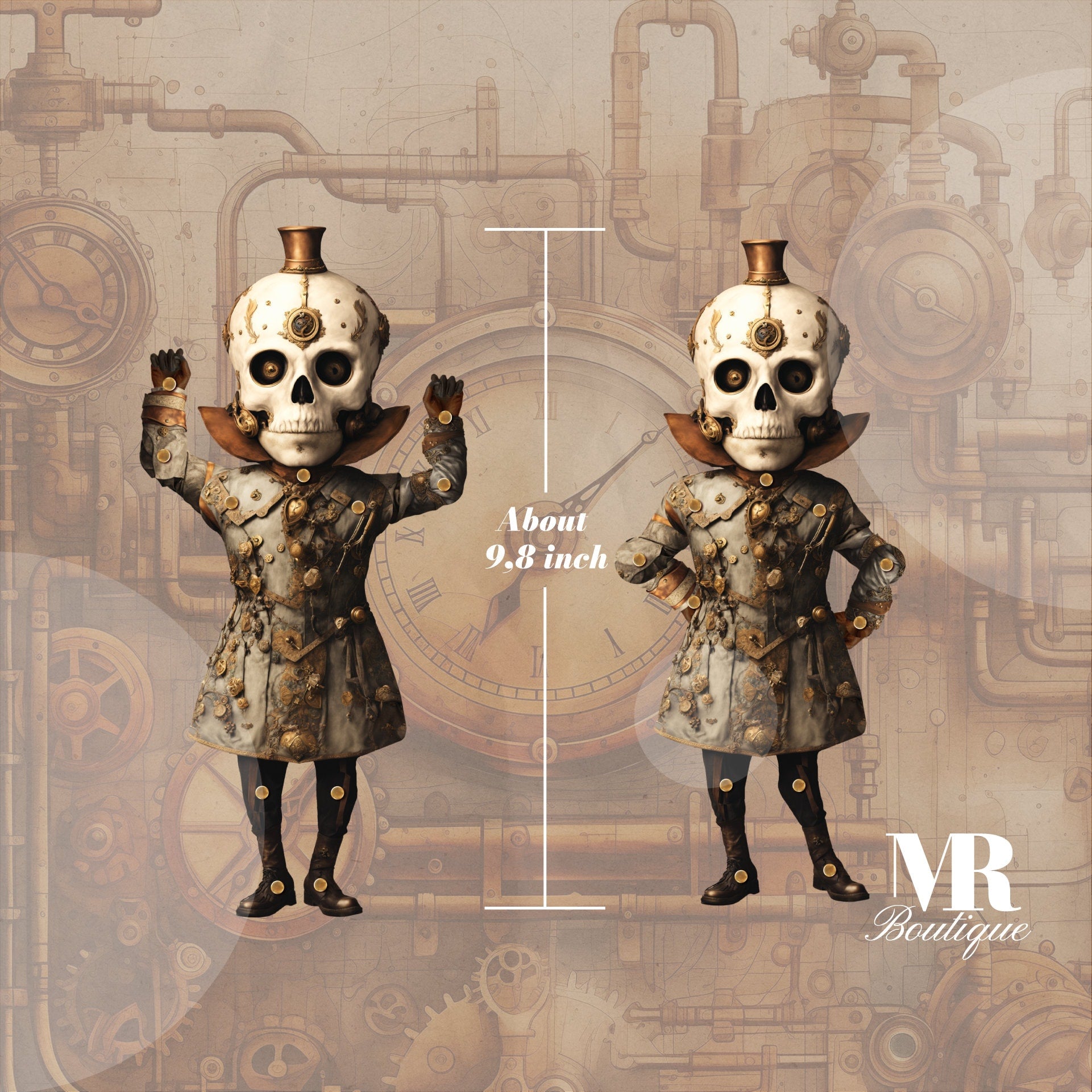 BONESY Steampunk Skeleton Paper Doll • DIY Craft Kit, Articulated Dancing Skeleton • Movable Articulated Doll for Crafting