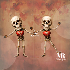 Heart Bones Skeleton Movable Articulated Printable Paper Doll DIY Craft Kit, Unique Home Decor, Scary Hearts Joints, Monster Valentine's Day